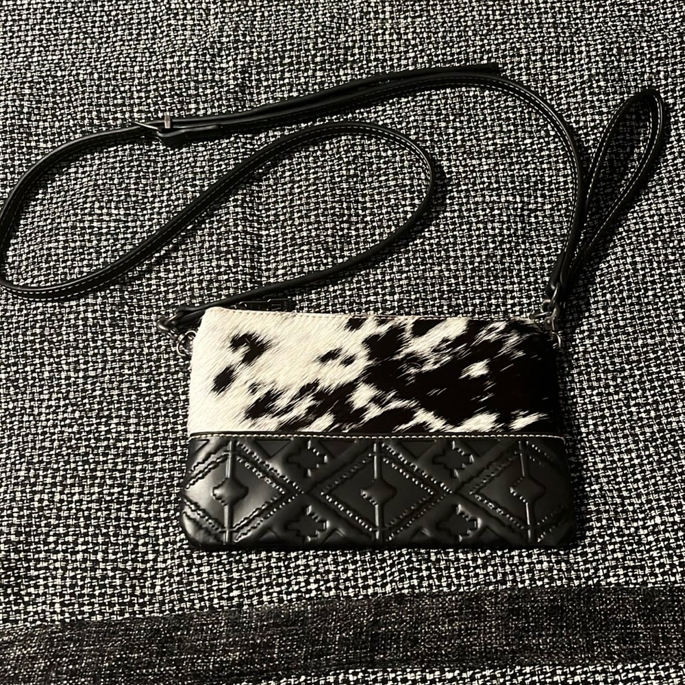 MONTANA WEST HAIR-ON COWHIDE AZTEC CROSSBODY CLUTCH